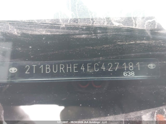12710657 :رقم المزاد ، 2T1BURHE4FC427181 vin ، 2015 Toyota Corolla Ce مزاد بيع