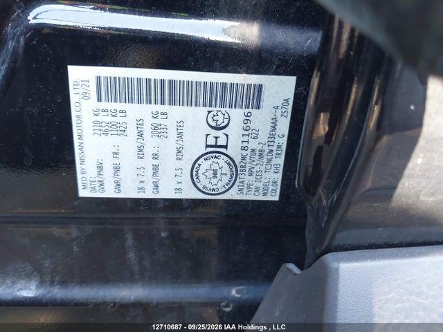 12710687 :رقم المزاد ، 5N1AT3BB2MC811696 vin ، 2021 Nissan Rogue Sv مزاد بيع