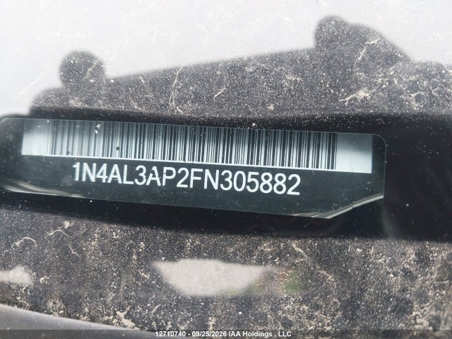 2015 Nissan Altima 2.5/2.5 S/2.5 Sl/2.5 Sv მანქანა იყიდება აუქციონზე, vin: 1N4AL3AP2FN305882, აუქციონის ნომერი: 12710740