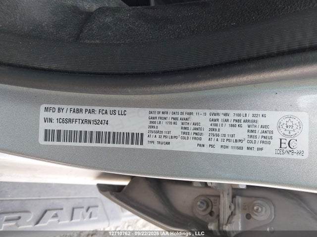 1C6SRFFTXRN152474 RAM 1500 Big Horn/lone Star