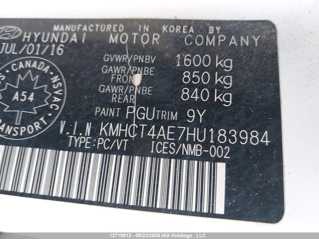 Hyundai ACCENT SE 2017 KMHCT4AE7HU183984 Image 9