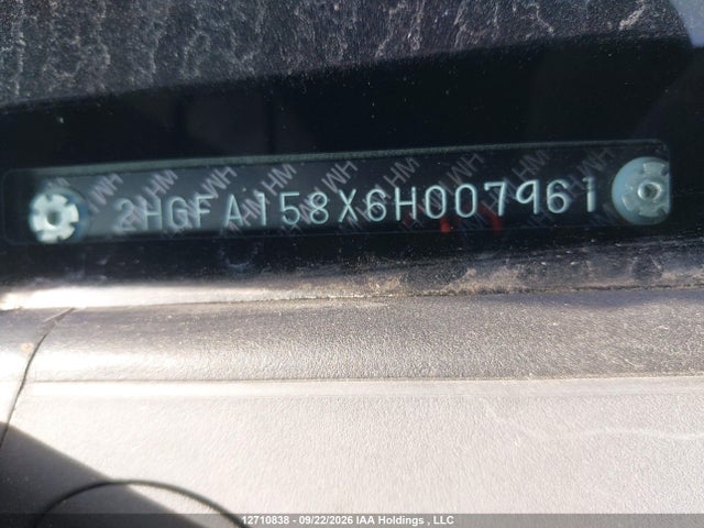 Aukcja sprzedaży 2006 Honda Civic Ex 4dr, vin: 2HGFA158X6H007961, numer aukcji: 12710838