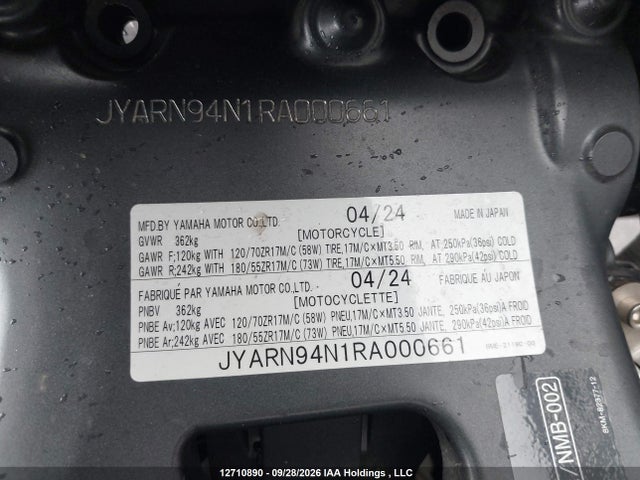 Yamaha MT09 2024 JYARN94N1RA000661 Image 10
