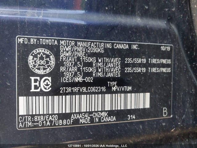 Toyota Rav4 Xle 2020 2T3R1RFV9LC062316 Image 22