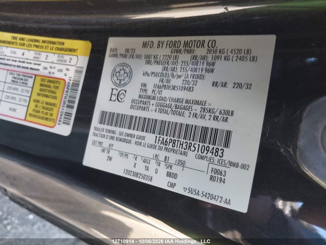 1FA6P8TH3R5109483 Ford Mustang Ecoboost