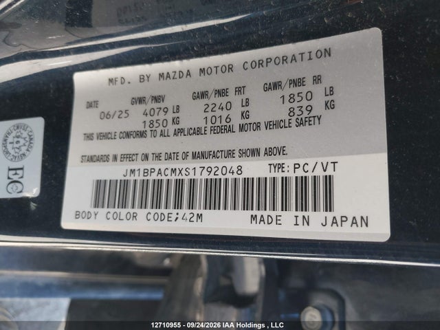 Продажа на аукционе авто 2025 Mazda Mazda3 Gs, vin: JM1BPACMXS1792048, номер лота: 12710955