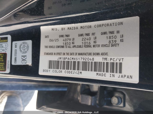 Продажа на аукционе авто 2025 Mazda Mazda3 Gs, vin: JM1BPACMXS1792048, номер лота: 12710955