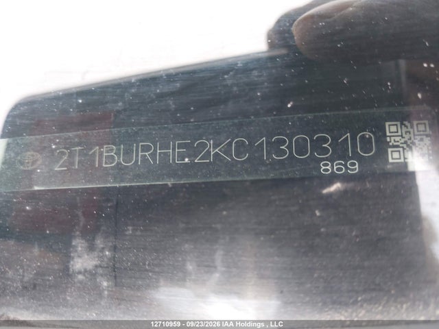 2T1BURHE2KC130310 Toyota Corolla L/le/xle/se/xse