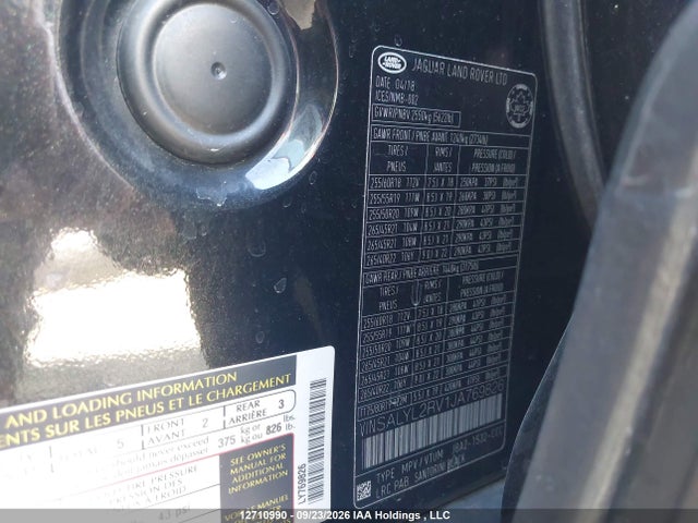 Aukcja sprzedaży 2018 Land Rover Range Rover Velar P380 Se/p380 Se R-dynamic, vin: SALYL2RV1JA769826, numer aukcji: 12710990