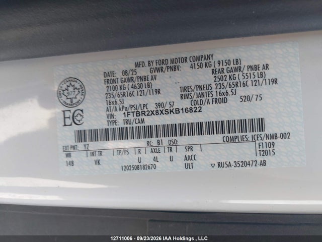 Ford Transit T-250 2025 1FTBR2X8XSKB16822 Image 9