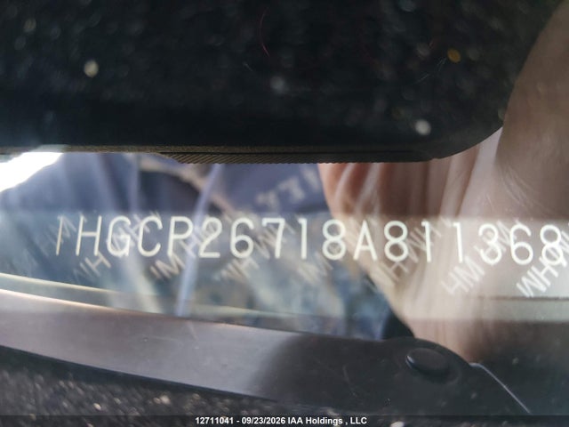 12711041 :رقم المزاد ، 1HGCP26718A811368 vin ، 2008 Honda Accord مزاد بيع