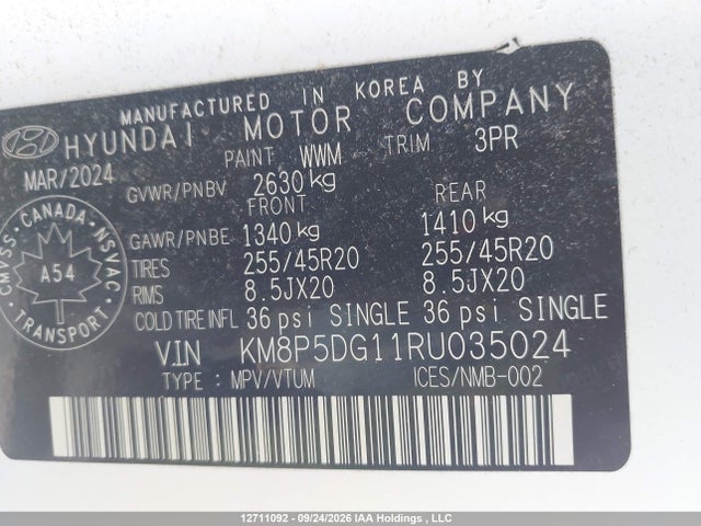 Hyundai Santa Fe Calligraphy 2024 KM8P5DG11RU035024 Image 9