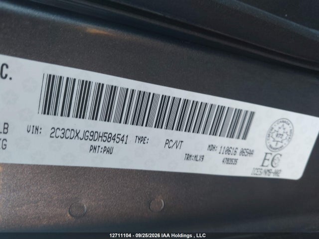 12711104 :رقم المزاد ، 2C3CDXJG9DH584541 vin ، 2013 Dodge Charger Sxt Plus مزاد بيع