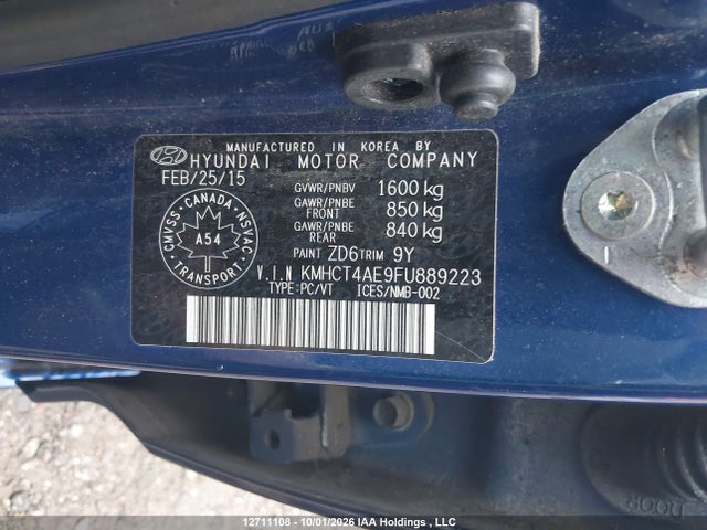 Hyundai ACCENT GLS 2015 KMHCT4AE9FU889223 Image 9