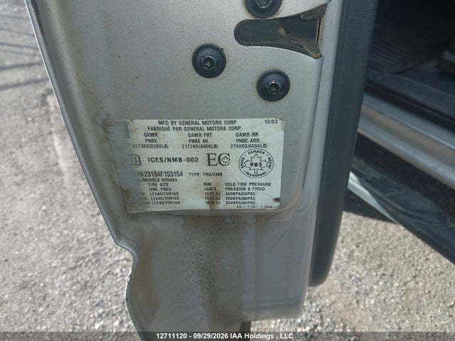 Продаж на аукціоні авто 2004 Gmc Sierra 2500hd Sl/sle/slt, vin: 1GTHK23104F153154, номер лоту: 12711120