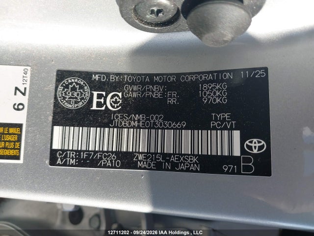 JTDBDMHE0T3030669 Toyota Corolla