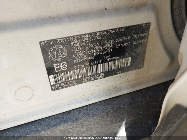 2020 Toyota Rav4 Le მანქანა იყიდება აუქციონზე, vin: 2T3BWRFVXLW061581, აუქციონის ნომერი: 12711203