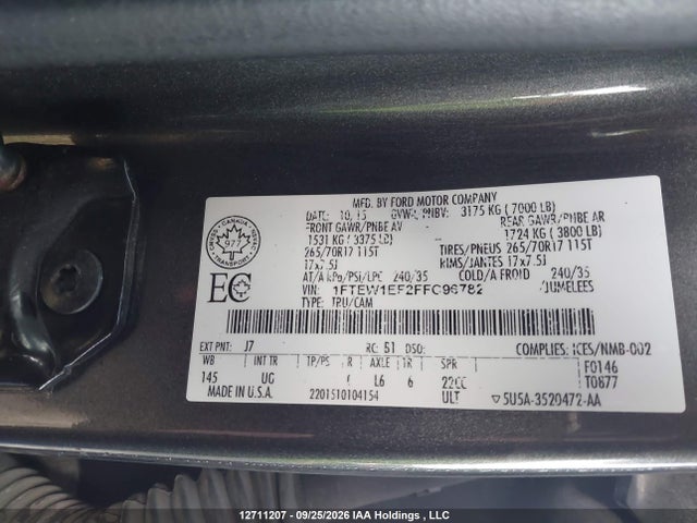 2015 Ford F-150 Xlt მანქანა იყიდება აუქციონზე, vin: 1FTEW1EF2FFC96782, აუქციონის ნომერი: 12711207