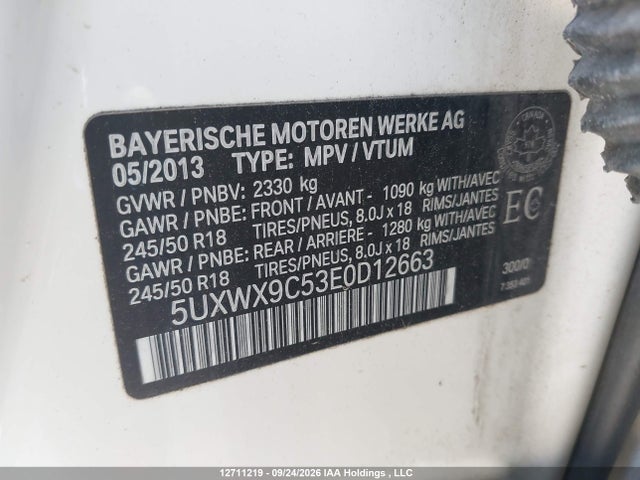 BMW X3 2014 5UXWX9C53E0D12663 Image 19