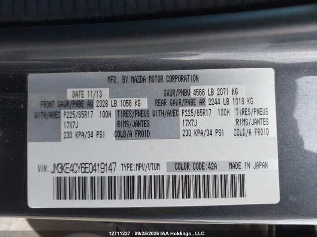 Mazda Cx-5 Touring 2014 JM3KE4CY6E0419147 Image 9