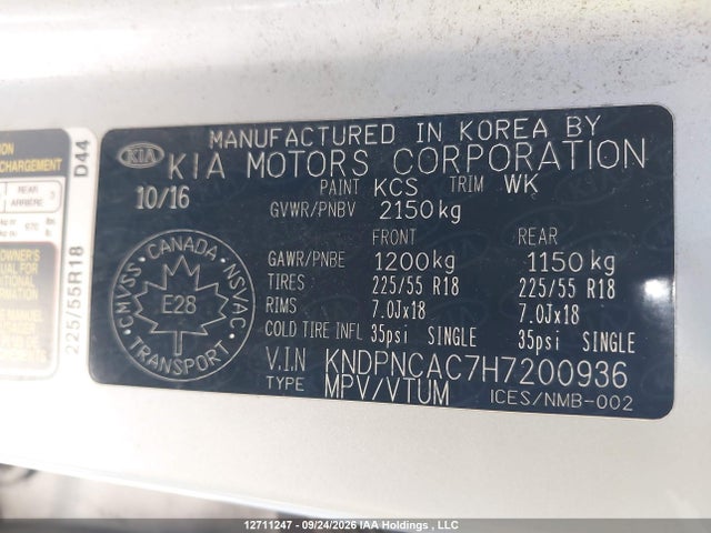 KIA Sportage 2017 KNDPNCAC7H7200936 Image 9