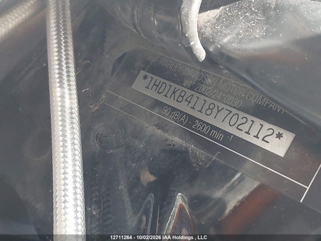 2008 Harley-davidson Flhx მანქანა იყიდება აუქციონზე, vin: 1HD1KB4118Y702112, აუქციონის ნომერი: 12711264