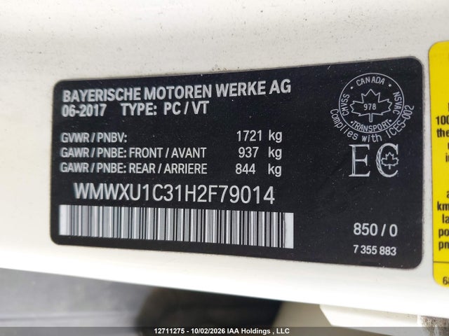 Mini 5 Door Cooper 2017 WMWXU1C31H2F79014 Image 9