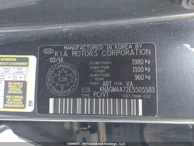 KIA Optima Lx 2014 KNAGM4A72E5505583 Image 18