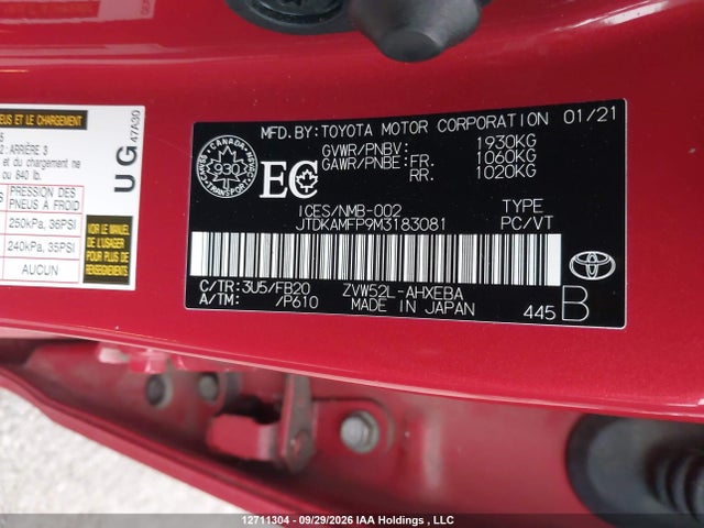 Toyota PRIUS PRIME 2021 JTDKAMFP9M3183081 Image 18