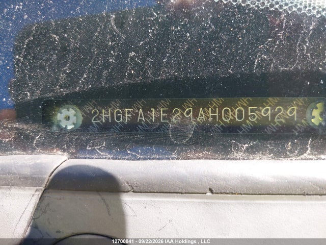 2010 Honda Civic Dx/dx-a მანქანა იყიდება აუქციონზე, vin: 2HGFA1E29AH005929, აუქციონის ნომერი: 12700841