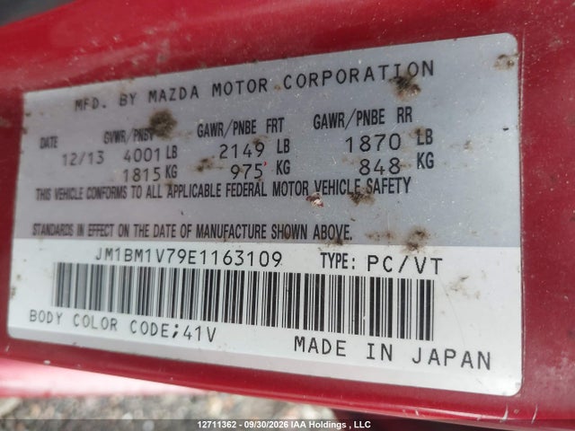Mazda 3 TOURING 2014 JM1BM1V79E1163109 Image 9