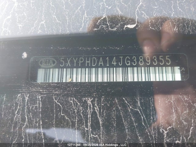 2018 Kia Sorento 2.0l Ex მანქანა იყიდება აუქციონზე, vin: 5XYPHDA14JG389355, აუქციონის ნომერი: 12711368
