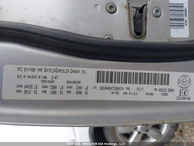 Продажа на аукционе авто 2007 Dodge Caliber Sxt, vin: 1B3HB48BX7D284574, номер лота: 12691352