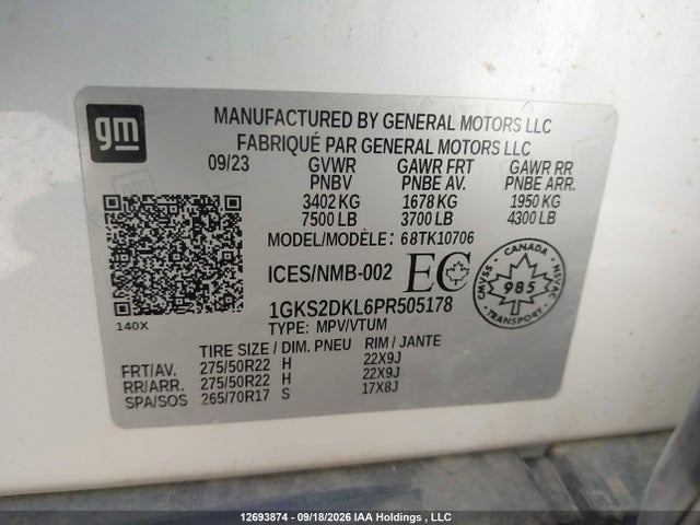 1GKS2DKL6PR505178 GMC Yukon Denali Denali