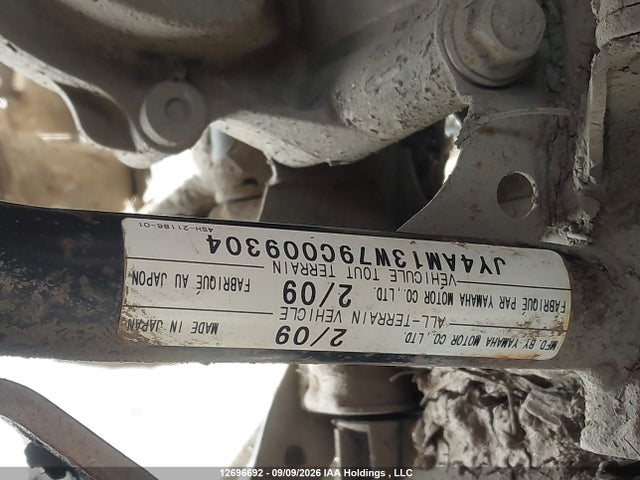 2009 Yamaha Yfm700 Fwad მანქანა იყიდება აუქციონზე, vin: JY4AM13W79C009304, აუქციონის ნომერი: 12696692