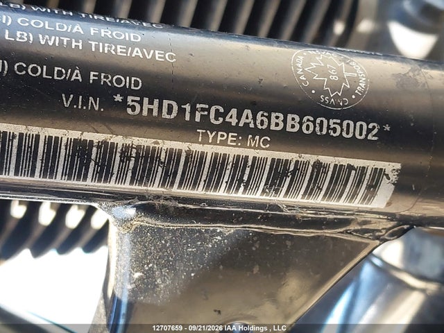 2011 Harley-davidson Flhtcu მანქანა იყიდება აუქციონზე, vin: 5HD1FC4A6BB605002, აუქციონის ნომერი: 12707659