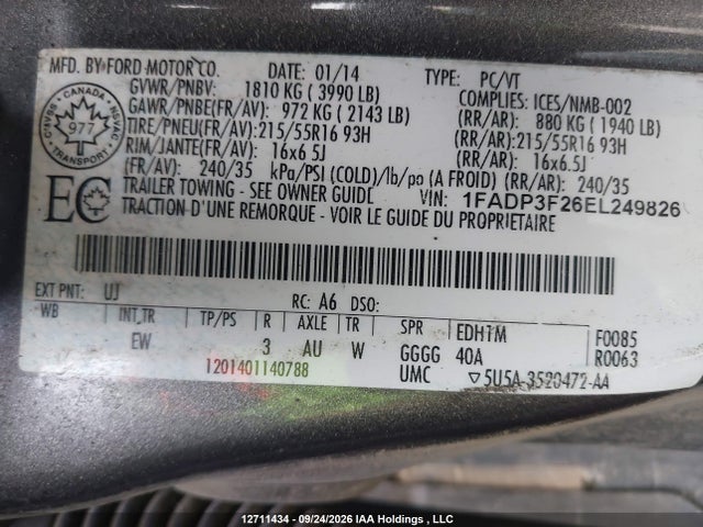 Ford FOCUS SE 2014 1FADP3F26EL249826 Image 18
