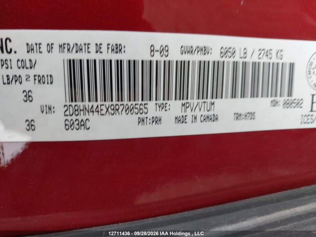 Продажа на аукционе авто 2009 Dodge Grand Caravan Se, vin: 2D8HN44EX9R700565, номер лота: 12711436
