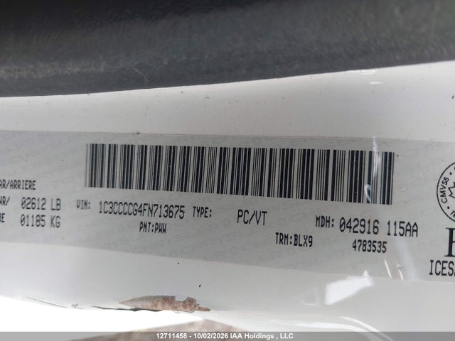 Продаж на аукціоні авто 2015 Chrysler 200, vin: 1C3CCCCG4FN713675, номер лоту: 12711458