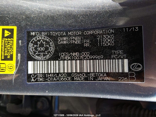 Lexus Es 350 350 2014 JTHBK1GG7E2099969 Image 9
