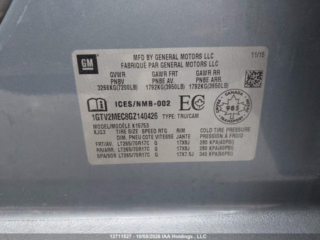 GMC Sierra 1500 Sle 2016 1GTV2MEC8GZ140426 Image 9