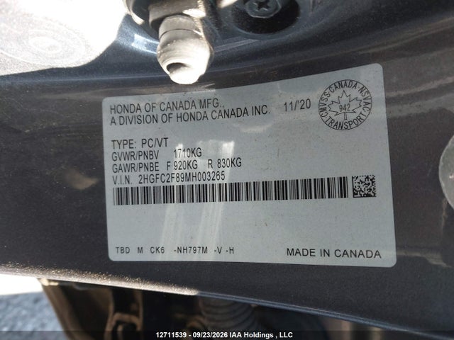 Honda Civic Sport 2021 2HGFC2F89MH003265 Image 19