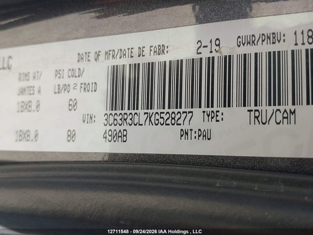 Aukcja sprzedaży 2019 Ram 3500 Tradesman, vin: 3C63R3CL7KG528277, numer aukcji: 12711548