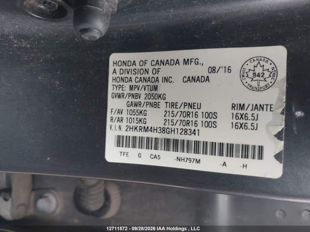 Honda CR-V LX 2016 2HKRM4H38GH128341 Image 9