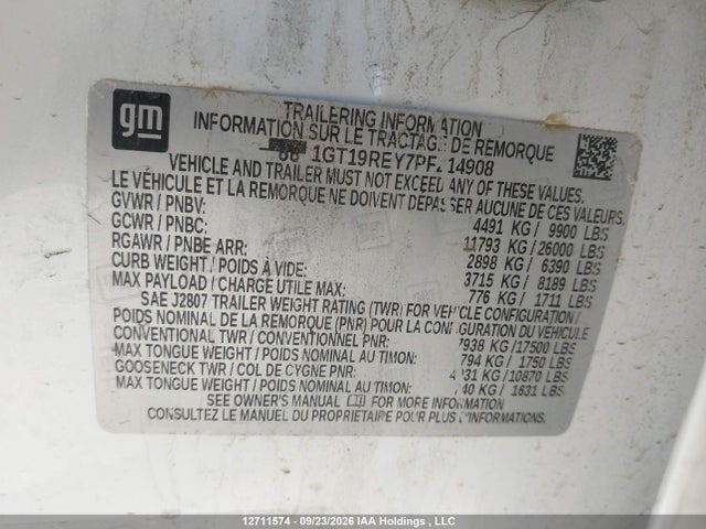 12711574 :رقم المزاد ، 1GT19REY7PF214908 vin ، 2023 Gmc Sierra 2500hd Denali مزاد بيع