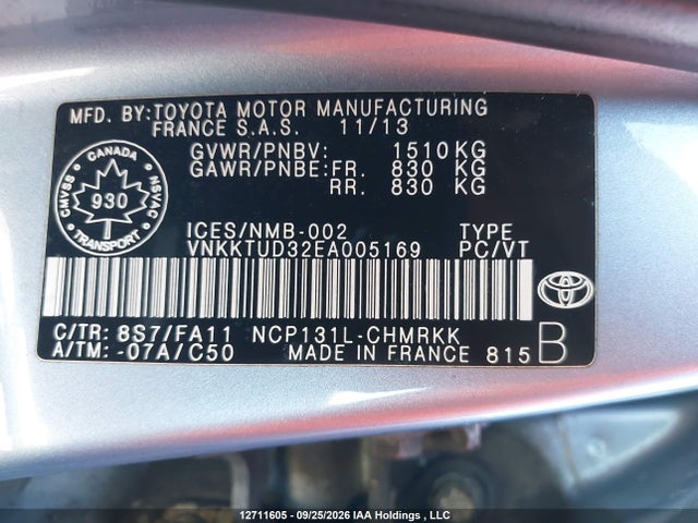 Toyota Yaris 2014 VNKKTUD32EA005169 Image 18