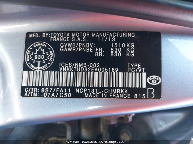 Toyota Yaris 2014 VNKKTUD32EA005169 Image 9