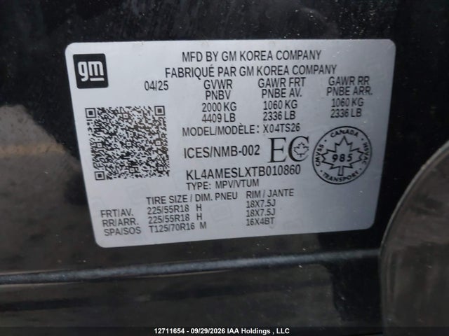 12711654 :رقم المزاد ، KL4AMESLXTB010860 vin ، 2026 Buick Encore Gx Sport Touring Awd مزاد بيع