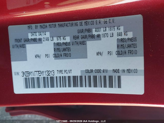 Продаж на аукціоні авто 2014 Mazda 3, vin: 3MZBM1V77EM113213, номер лоту: 12711665