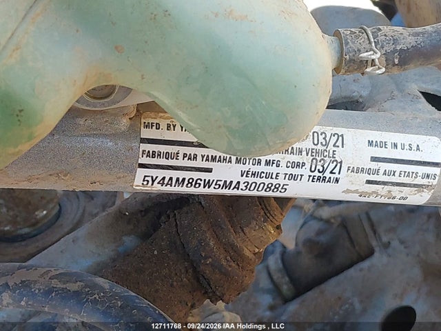 12711768 :رقم المزاد ، 5Y4AM86W5MA300885 vin ، 2021 Yamaha Yfm700 R مزاد بيع